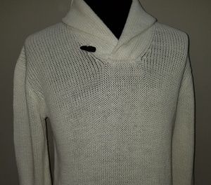 Pearl White Ralph Lauren Shawl Sweater